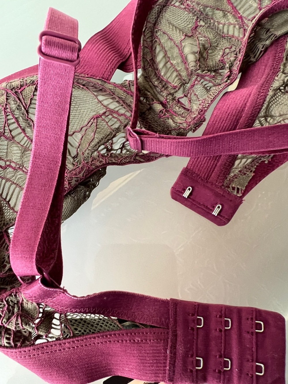 🫒Bohemian Underwire Stetchy Band Bra Olive / Magenta | Else - 32B - Picture 14 of 17